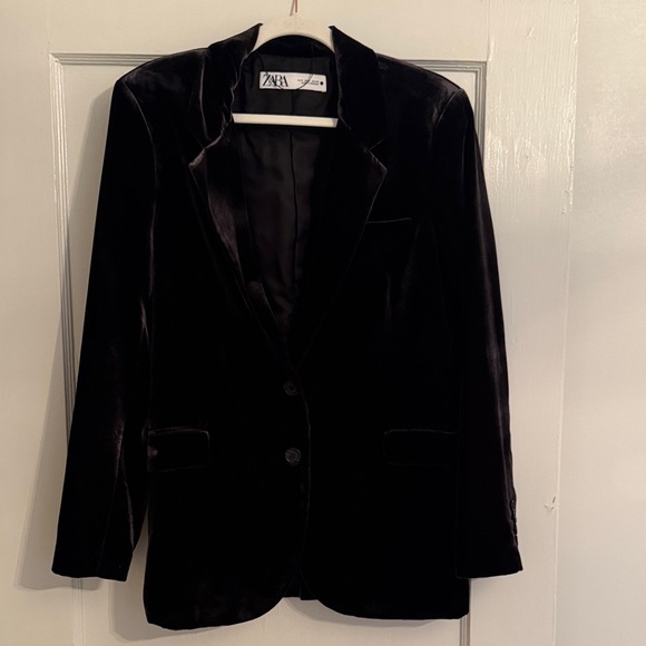 Zara Midnight Velvet Jacket - Never Worn - Picture 1 of 8